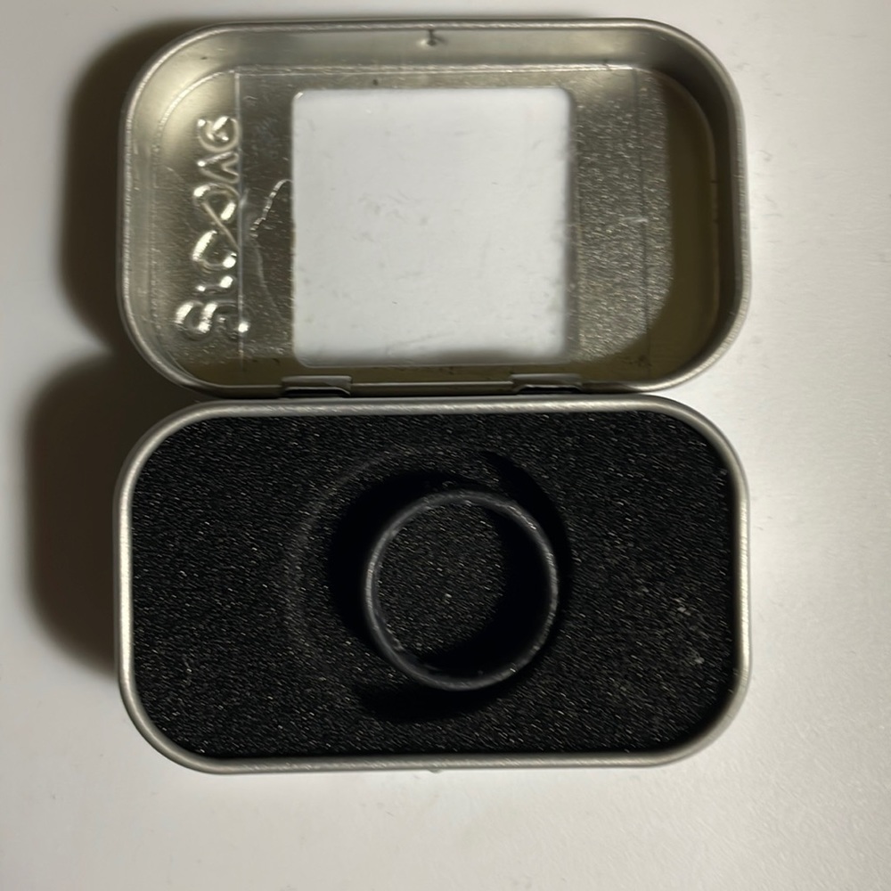 Groove Silicone Ring - Metallic | Thin | Black Pearl Metallic - size 7